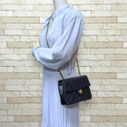 Chanel Single Flap Mini Quilted Shoulder Bag Lambskin Black — view 2