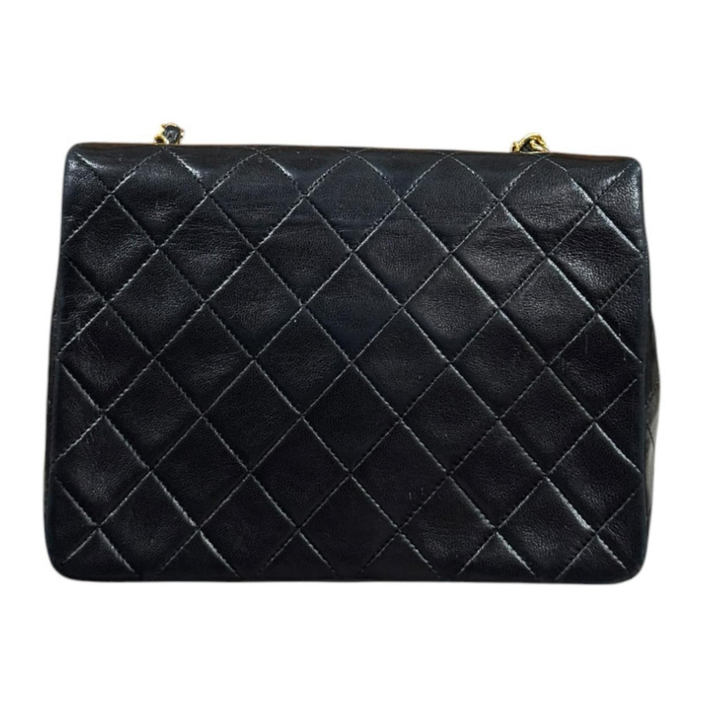 Chanel Single Flap Mini Quilted Shoulder Bag Lambskin Black — view 3