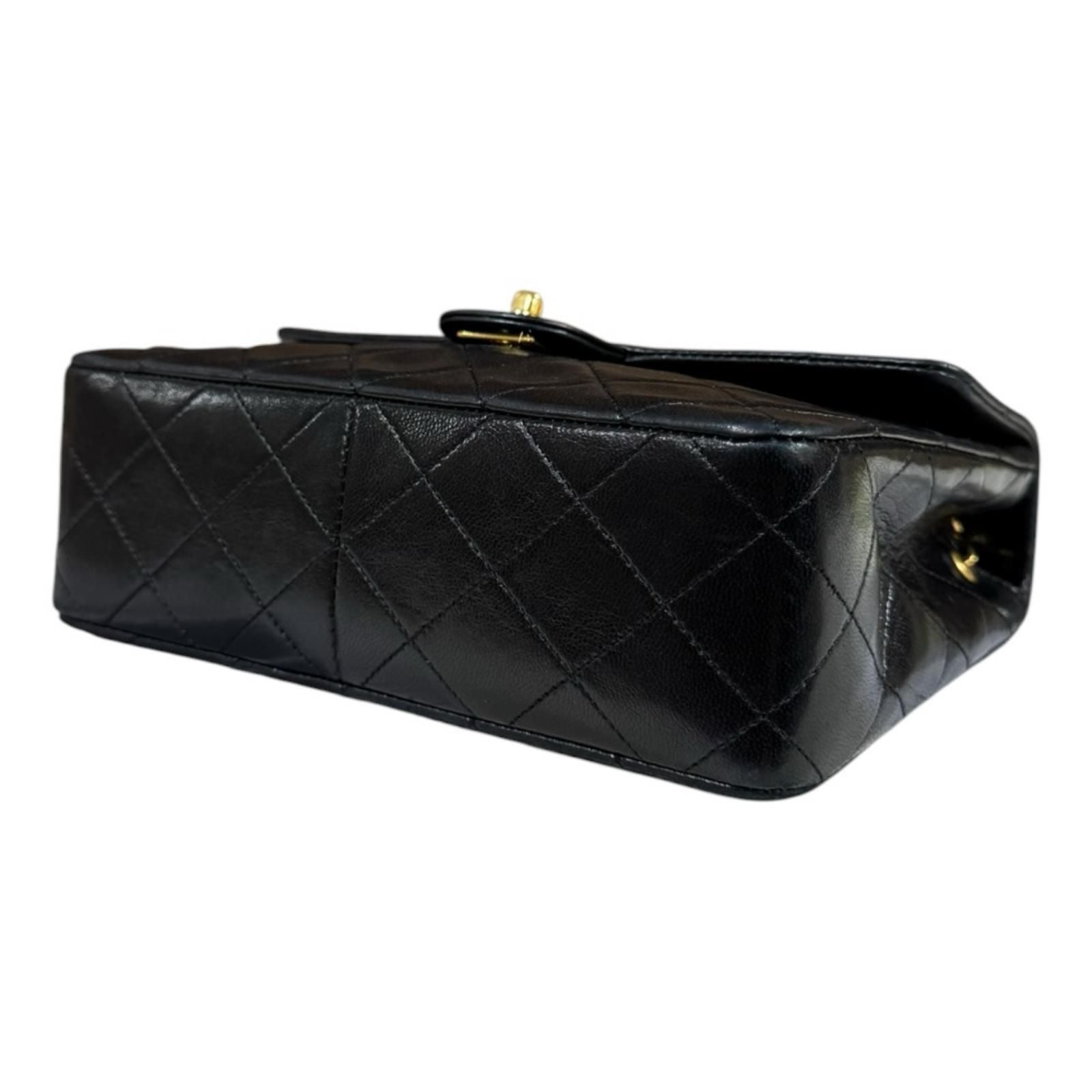 Chanel Single Flap Mini Quilted Shoulder Bag Lambskin Black — view 6