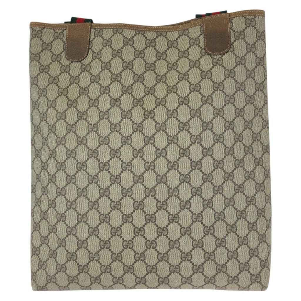 Gucci Vintage Sherry Line Beige GG Supreme Canvas Tote — view 2