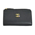 Chanel Fragment Zip Card Case CC Logo Apple Black Pink Gold