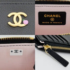 Chanel Fragment Zip Card Case CC Logo Apple Black Pink Gold — view 9