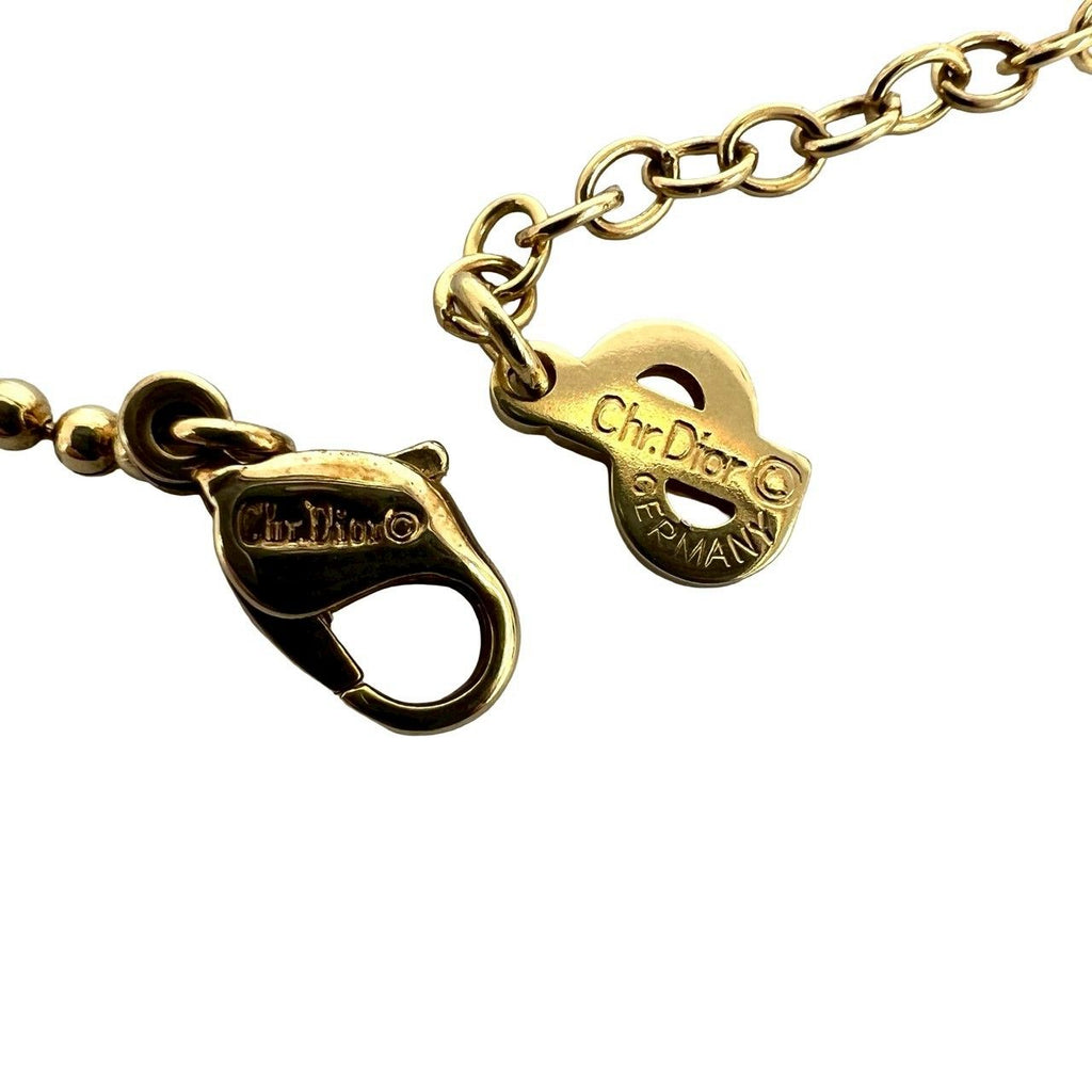 Dior Vintage Coin Motif Logo Pendant Gold — view 3