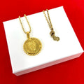 Dior Vintage Coin Motif Logo Pendant Gold