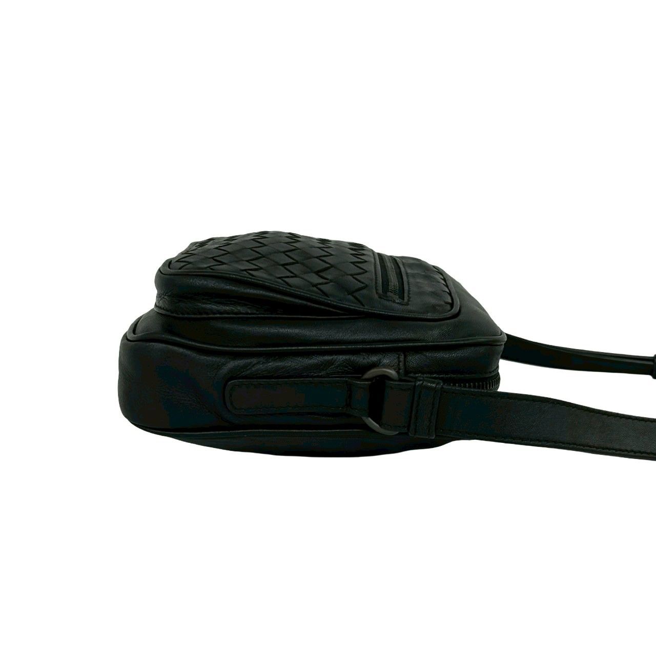 Bottega Veneta Intrecciato Leather Mini Shoulder Bag Pochette Black — view 6