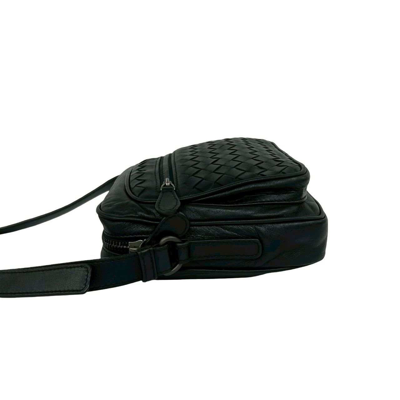 Bottega Veneta Intrecciato Leather Mini Shoulder Bag Pochette Black — view 5