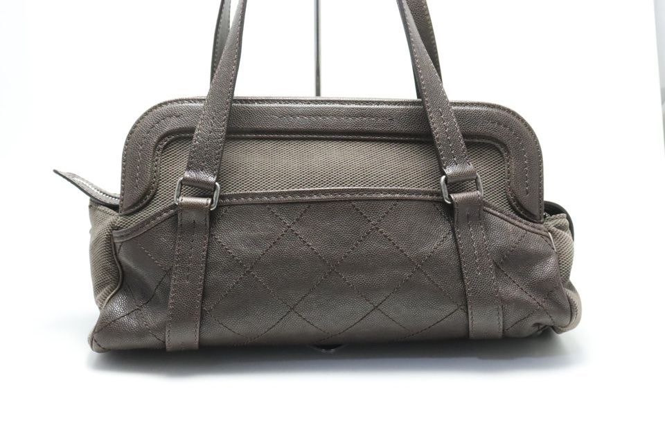 Chanel Quilted Leather Canvas Shoulder — view 2