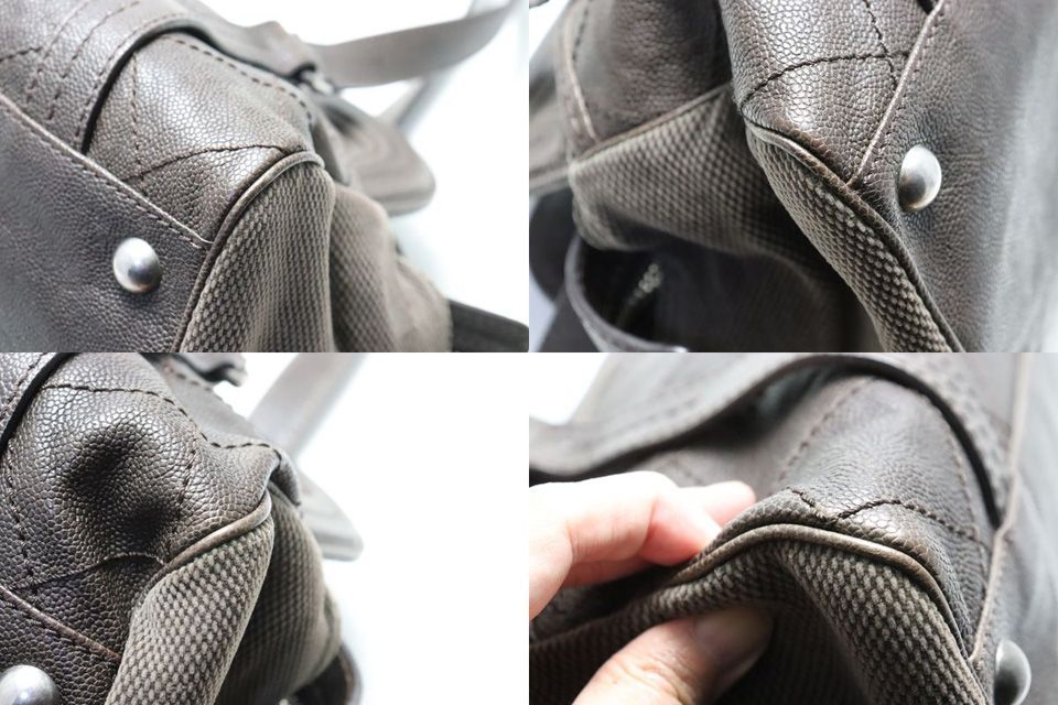 Chanel Quilted Leather Canvas Shoulder — view 4