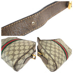Gucci Vintage Sherry Line Beige Gold GG Supreme Canvas Shoulder — view 6