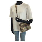 Gucci Vintage Sherry Line Beige Gold GG Supreme Canvas Shoulder — view 7