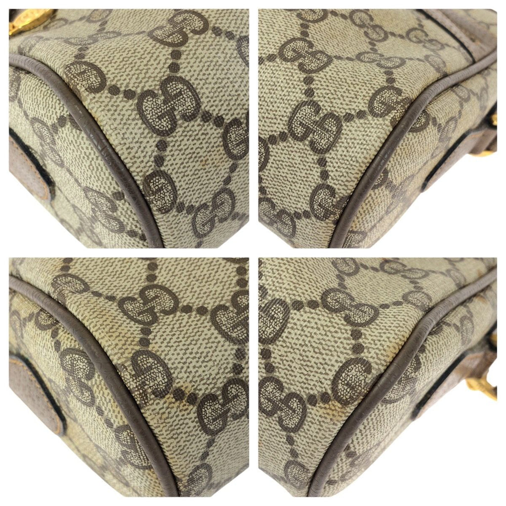 Gucci Vintage Sherry Line Beige Gold GG Supreme Canvas Shoulder — view 3