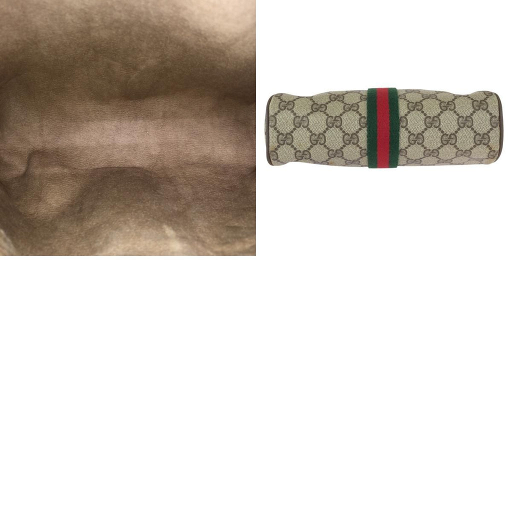 Gucci Vintage Sherry Line Beige Gold GG Supreme Canvas Shoulder — view 9