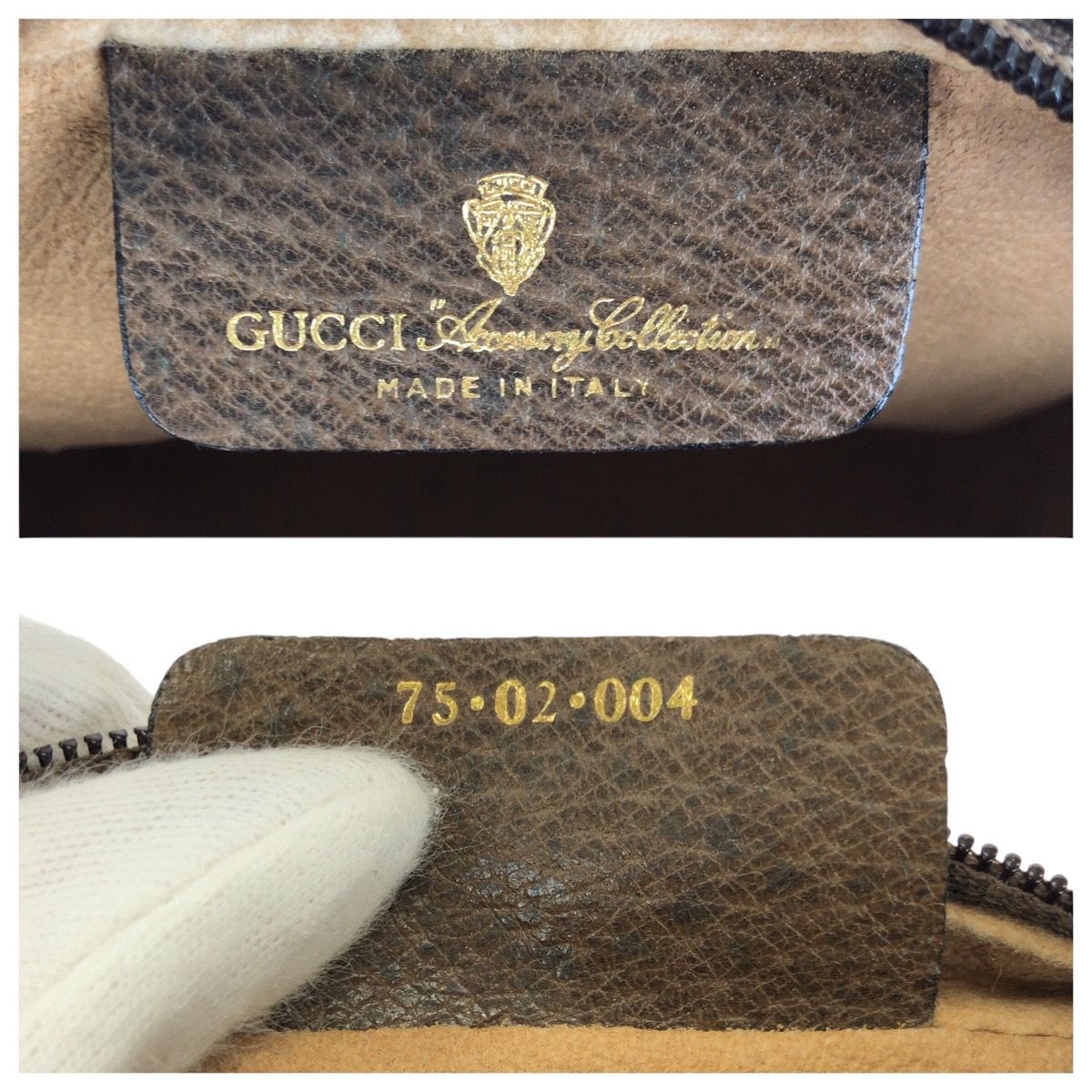 Gucci Vintage Sherry Line Beige Gold GG Supreme Canvas Shoulder — view 4
