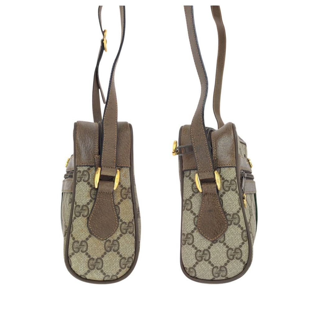 Gucci Vintage Sherry Line Beige Gold GG Supreme Canvas Shoulder — view 8
