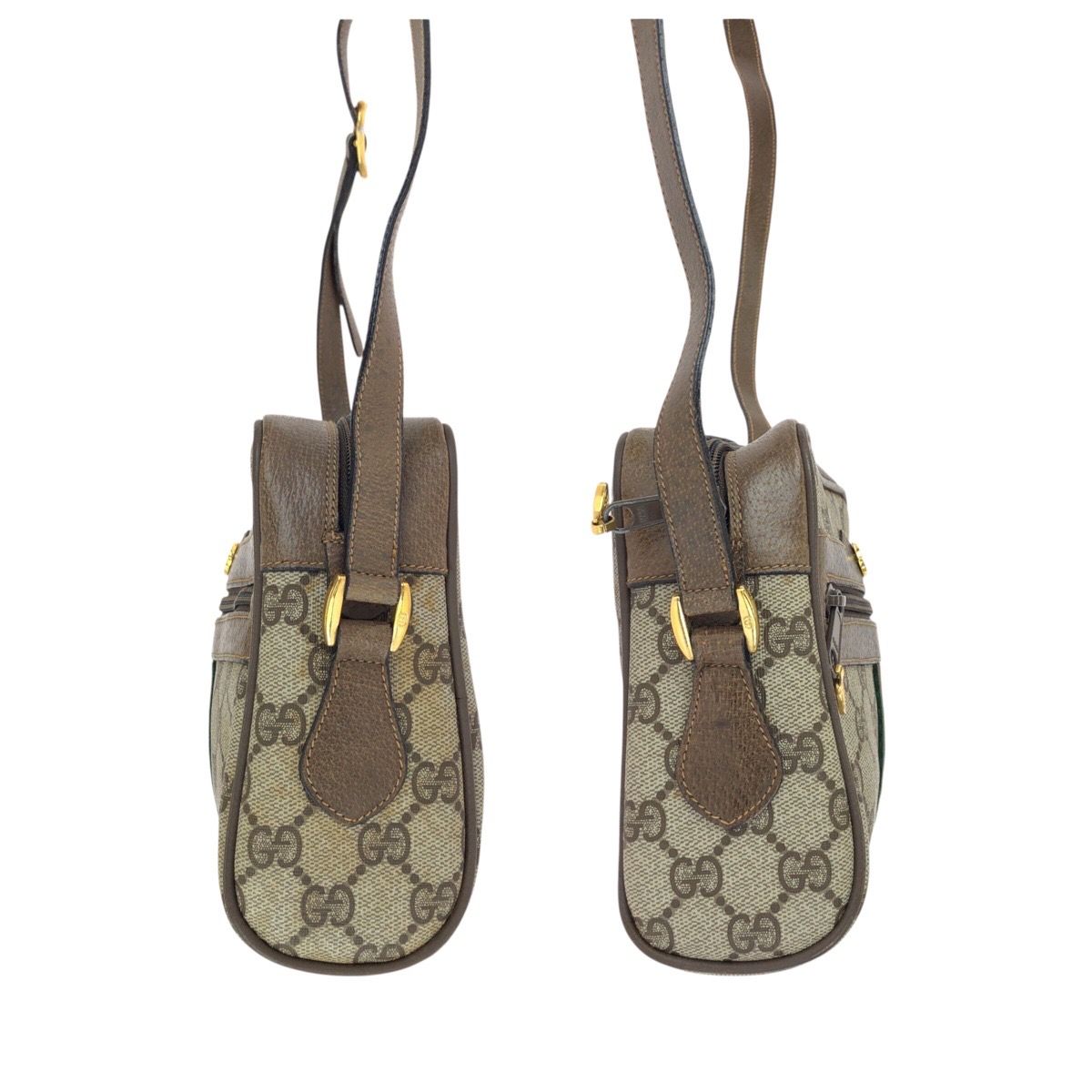 Gucci Vintage Sherry Line Beige Gold GG Supreme Canvas Shoulder — view 8