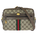 Gucci Vintage Sherry Line Beige Gold GG Supreme Canvas Shoulder