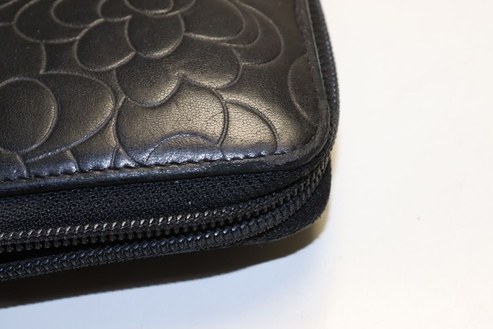 Chanel Camellia Leather Zip Around Wallet — view 7