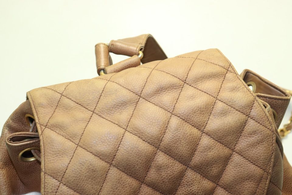 Chanel Quilted Caviar Leather Backpack — view 9