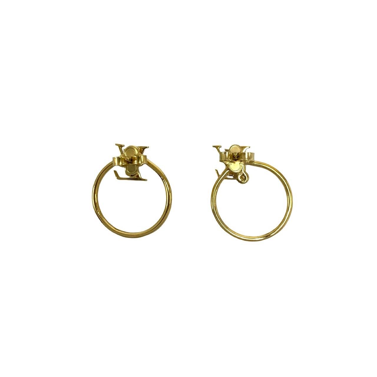 Louis Vuitton Book le Doreil Hoop LV Eclipse Earrings Gold — view 6