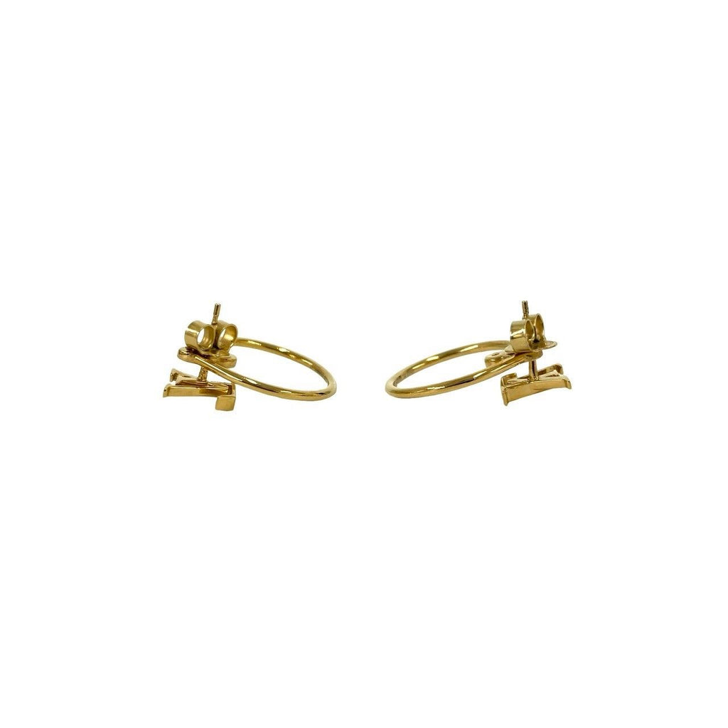 Louis Vuitton Book le Doreil Hoop LV Eclipse Earrings Gold — view 4