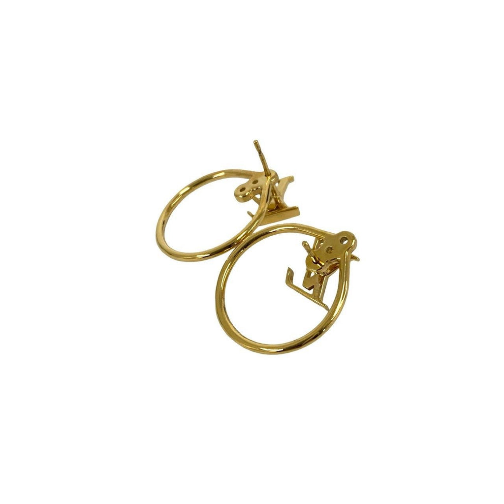 Louis Vuitton Book le Doreil Hoop LV Eclipse Earrings Gold — view 7