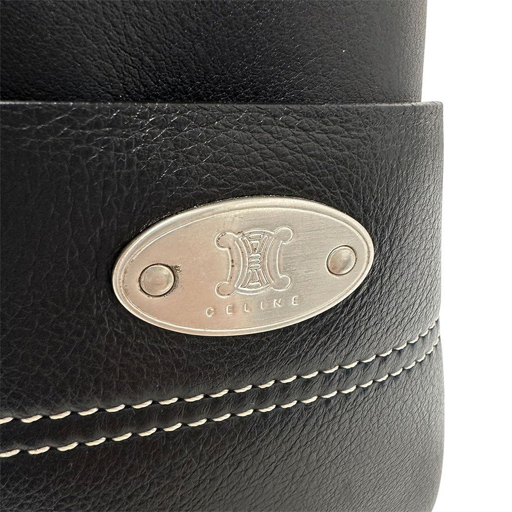 Celine Bag Handbag Leather Boogie Bag Black Handle — view 8