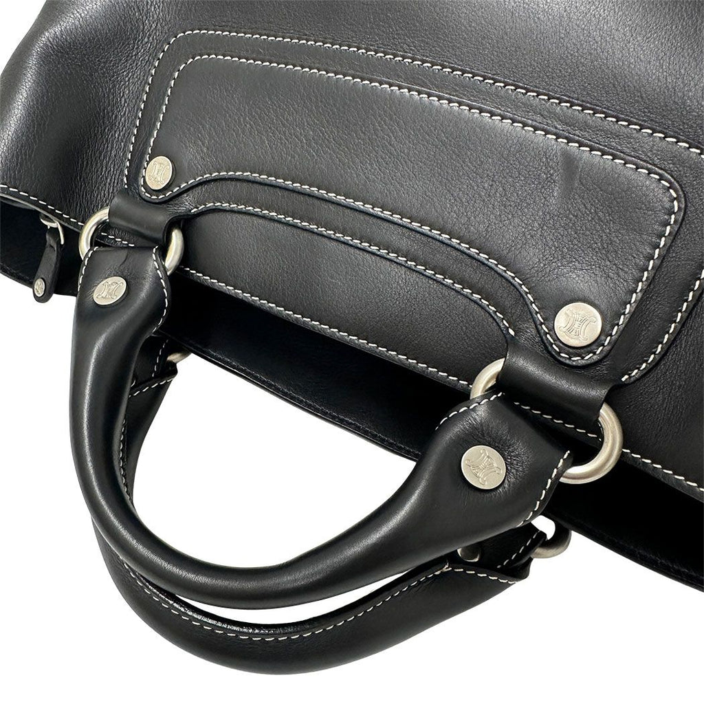 Celine Bag Handbag Leather Boogie Bag Black Handle — view 6