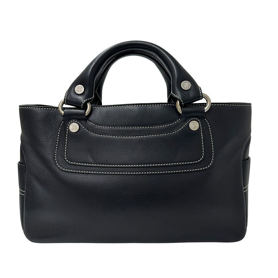 Celine Bag Handbag Leather Boogie Bag Black Handle