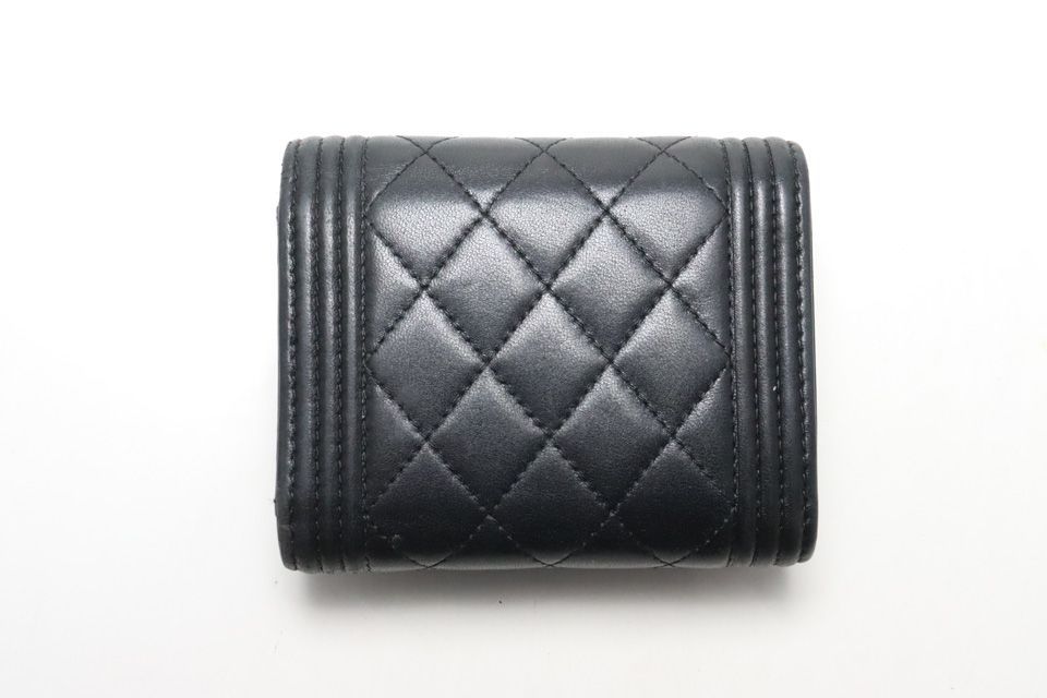 Chanel 28 Quilted Boy Lambskin Trifold Wallet — view 2