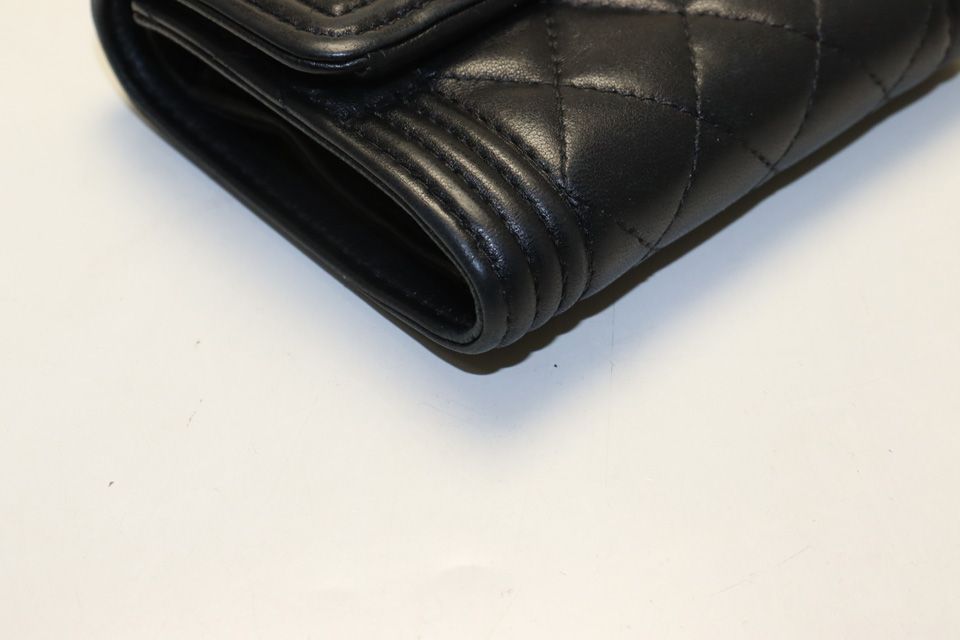 Chanel 28 Quilted Boy Lambskin Trifold Wallet — view 5