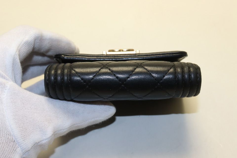 Chanel 28 Quilted Boy Lambskin Trifold Wallet — view 3