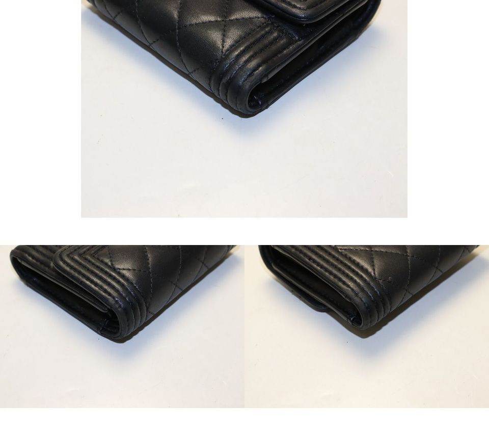Chanel 28 Quilted Boy Lambskin Trifold Wallet — view 9