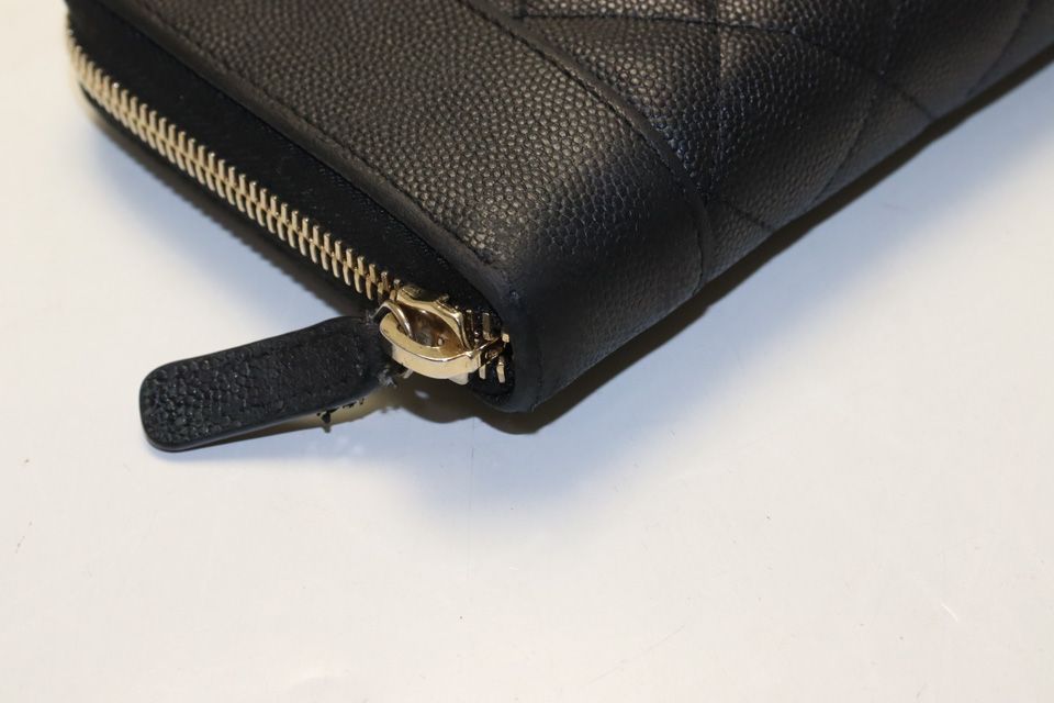 Chanel Quilted Boy Caviar Leather Zip Around Wallet — view 4