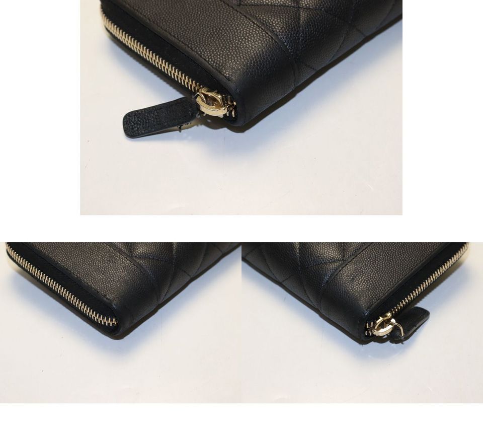 Chanel Quilted Boy Caviar Leather Zip Around Wallet — view 6