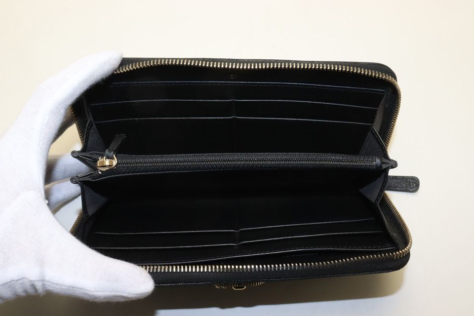 Chanel Quilted Boy Caviar Leather Zip Around Wallet — view 5