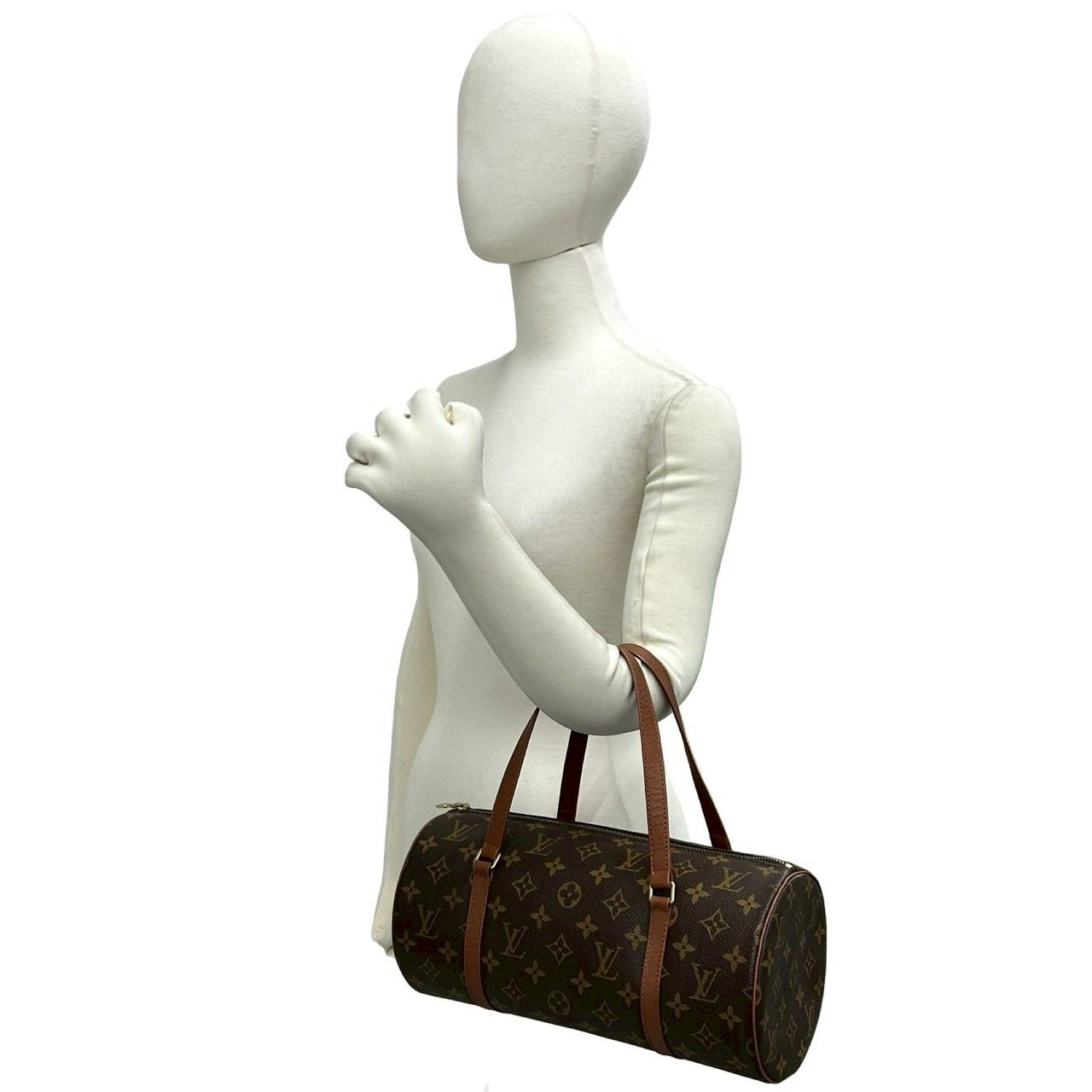 Louis Vuitton Vintage Papillon 30 Monogram Leather Mini Boston Bag Brown — view 2