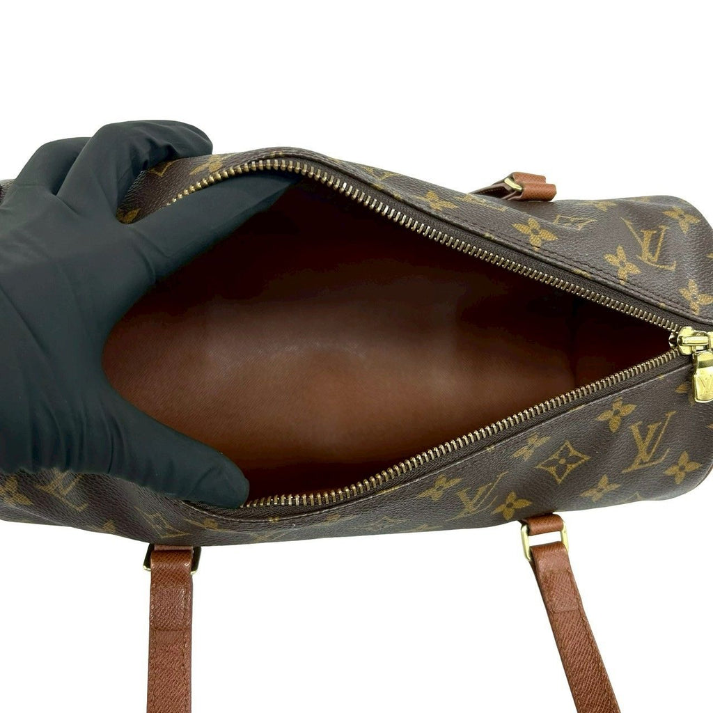Louis Vuitton Vintage Papillon 30 Monogram Leather Mini Boston Bag Brown — view 9