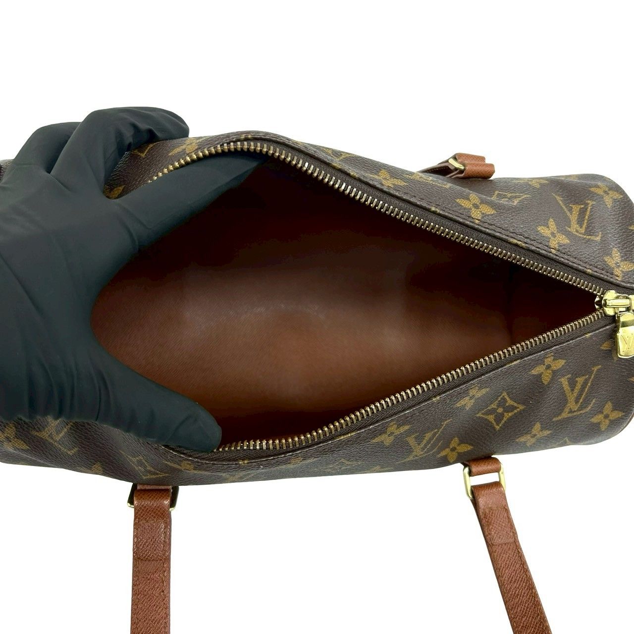 Louis Vuitton Vintage Papillon 30 Monogram Leather Mini Boston Bag Brown — view 9