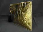 Fendi Clutch Large Flat Pouch Gold Leather Tassel — view 3
