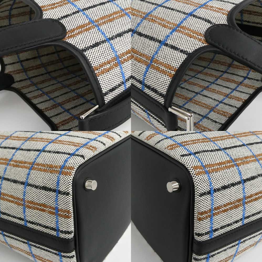 Hermes Picotin Lock PM Couverture Black Ecru Fauve Blue Zanzibar Toile Swift — view 9