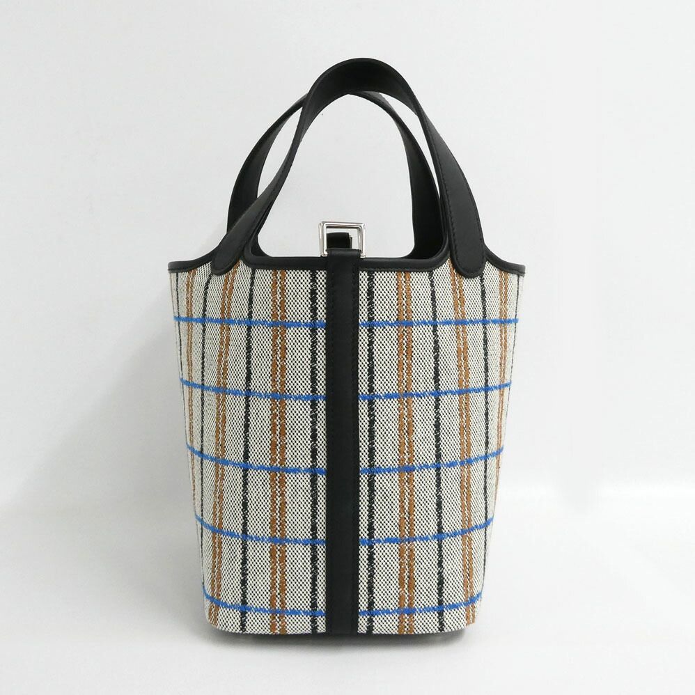Hermes Picotin Lock PM Couverture Black Ecru Fauve Blue Zanzibar Toile Swift — view 3