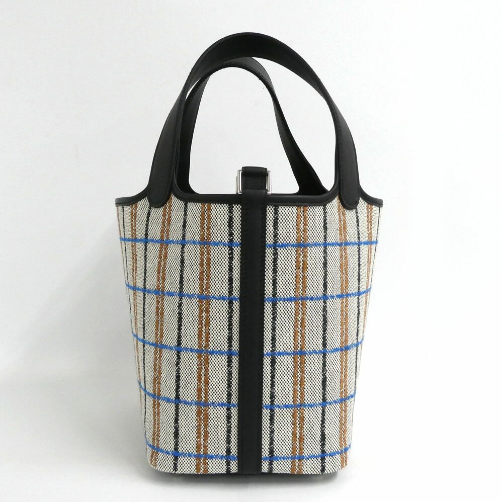 Hermes Picotin Lock PM Couverture Black Ecru Fauve Blue Zanzibar Toile Swift — view 4