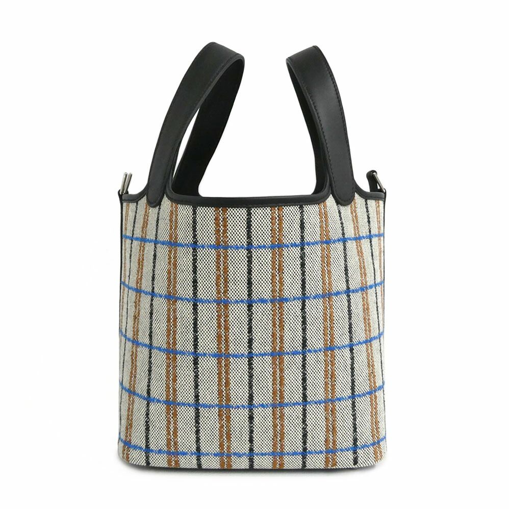 Hermes Picotin Lock PM Couverture Black Ecru Fauve Blue Zanzibar Toile Swift