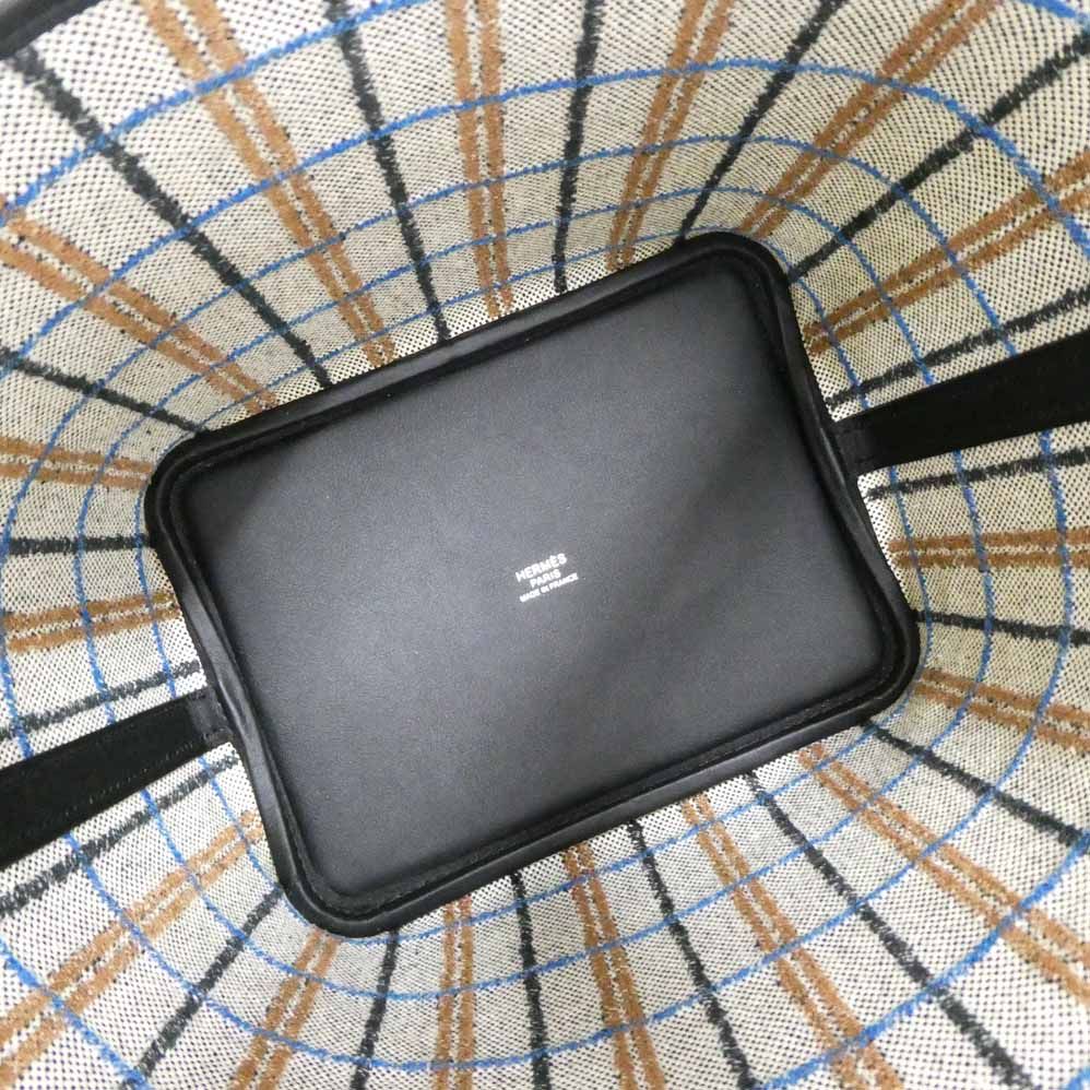 Hermes Picotin Lock PM Couverture Black Ecru Fauve Blue Zanzibar Toile Swift — view 6