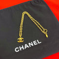 Chanel Vintage CC Logo Pendant Choker Gold