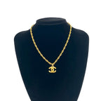 Chanel Vintage CC Logo Pendant Choker Gold — view 2