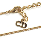 Dior Logo Rhinestone Necklace Gold Color Costume — view 4