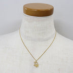 Dior Logo Rhinestone Necklace Gold Color Costume — view 6