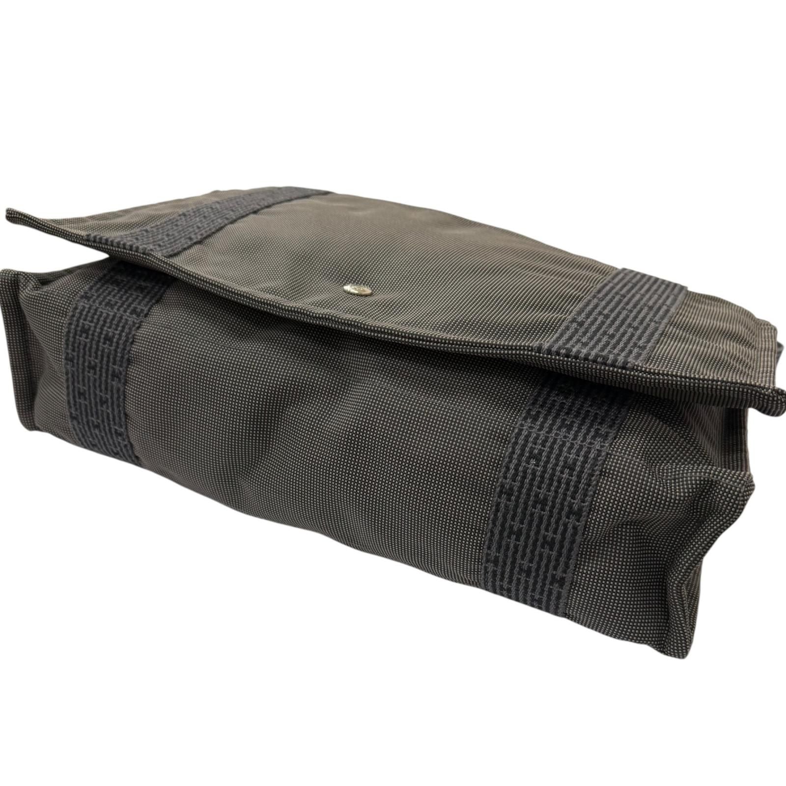 Hermes Her Line Besace MM Series Button Flap Messenger Bag Charcoal Gray — view 5