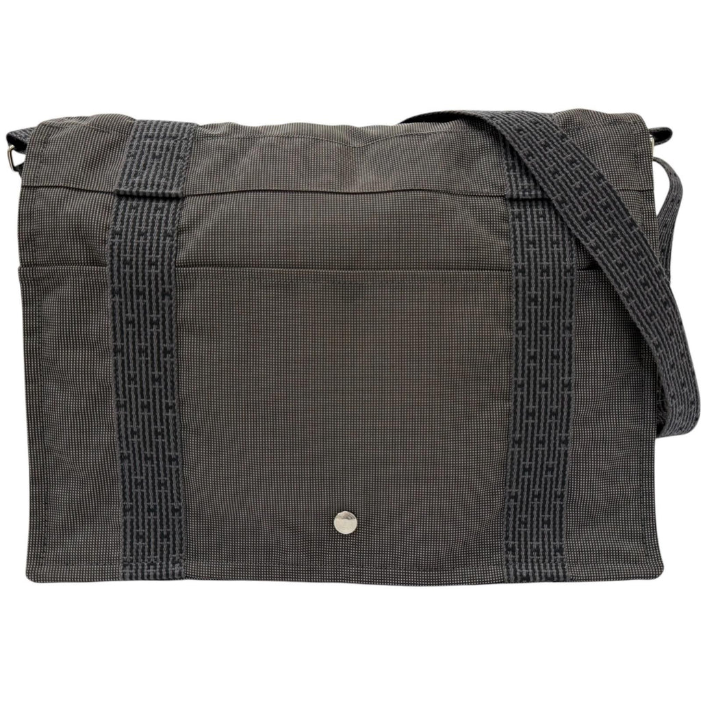 Hermes Her Line Besace MM Series Button Flap Messenger Bag Charcoal Gray